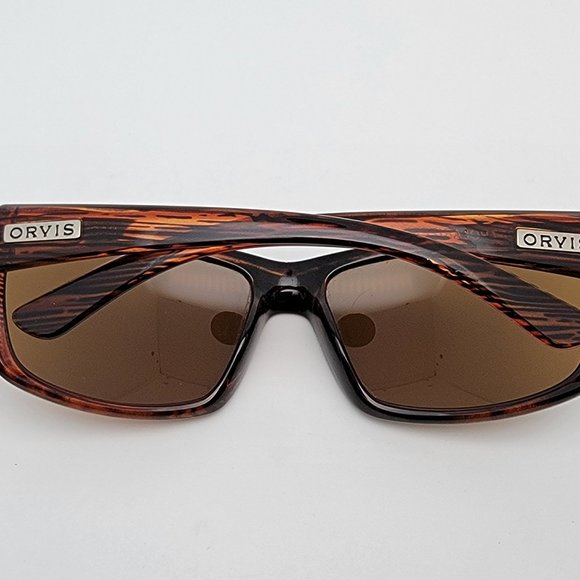 *SOLD* Orvis Backwater Brown Stripe Frame Polarized Amber Brown Lens Sunglasses - Picture 9 of 12